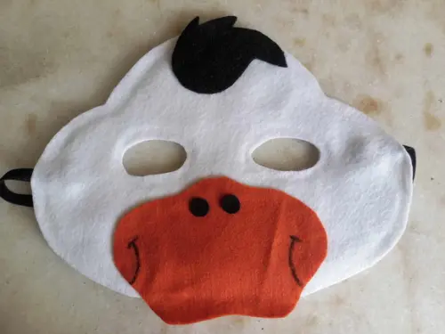 Máscara de Feltro Patinho Branco