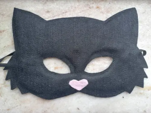 Máscara Feltro Gato Preto