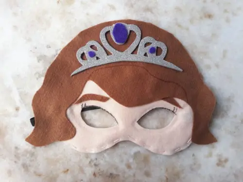Máscara Feltro Princesinha Sofia