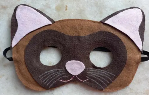Máscara Feltro Gato Marrom