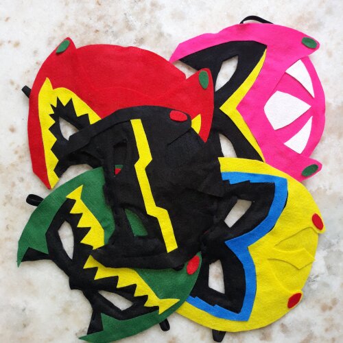 Máscara Feltro Power Rangers Dino Charge Verde