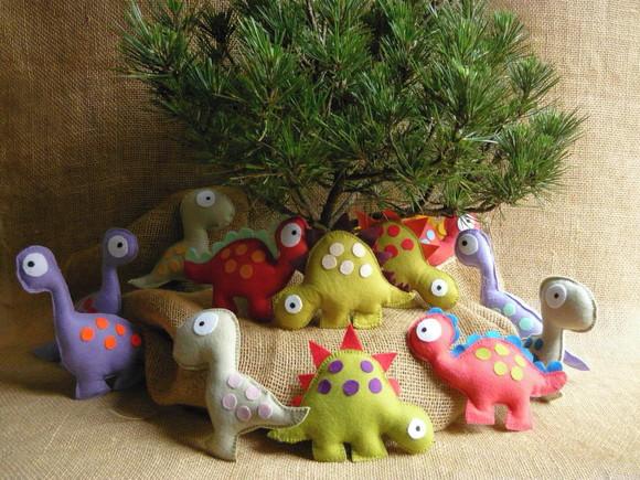 Kit com 12 Dinossauros de Feltro