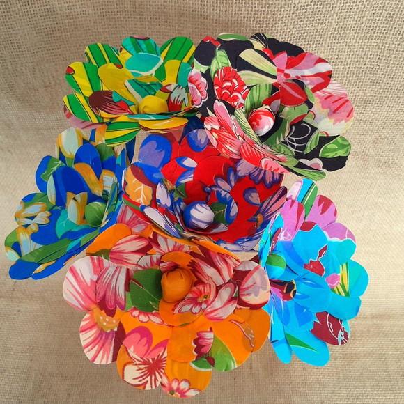 Flores Decorativas de Chitão Kit com 6