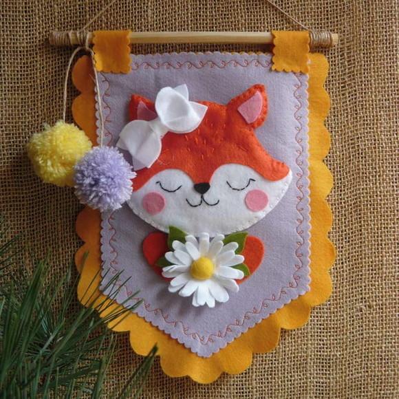 Flâmula Raposinha - Decoração para Quarto Infantil com Nome