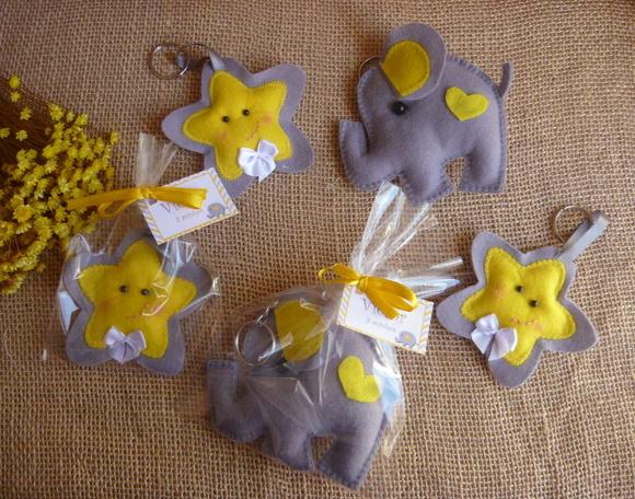 Chaveiro Elefante e Estrelinhas