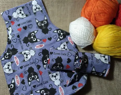 Bolsa Porta Novelos e Estojo Porta Agulhas de Croche