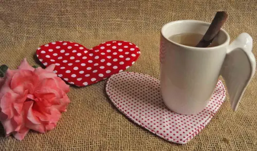 Mug Rug Coração