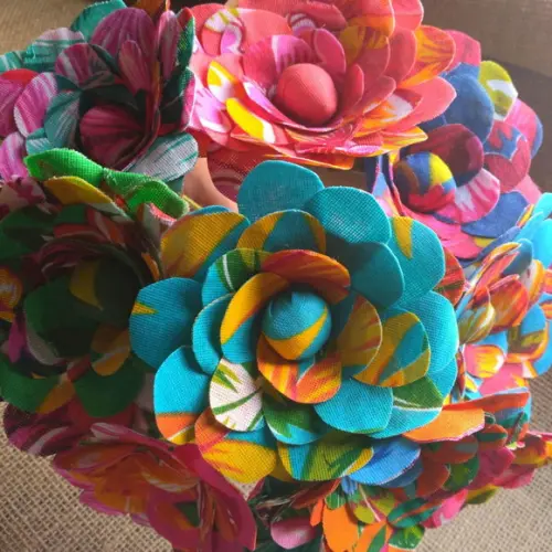 Flores Decorativas de Chitão Kit com 12