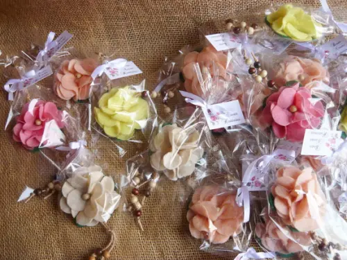 Chaveiro Flor de Feltro - Kit com 6