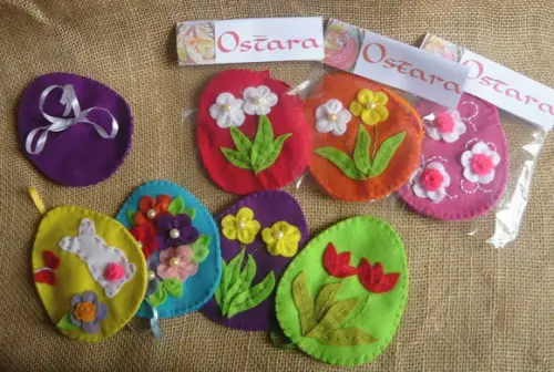 Ovos de Feltro Porta Ervas - Comemoração de Ostara