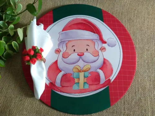 Kit 4 Capas Papai Noel para Sousplat
