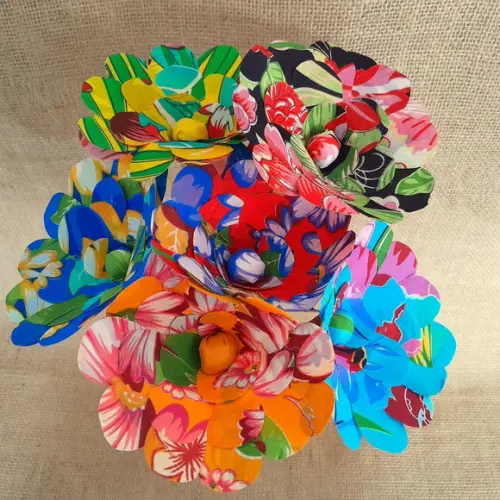 Flores Decorativas de Chitão Kit com 6