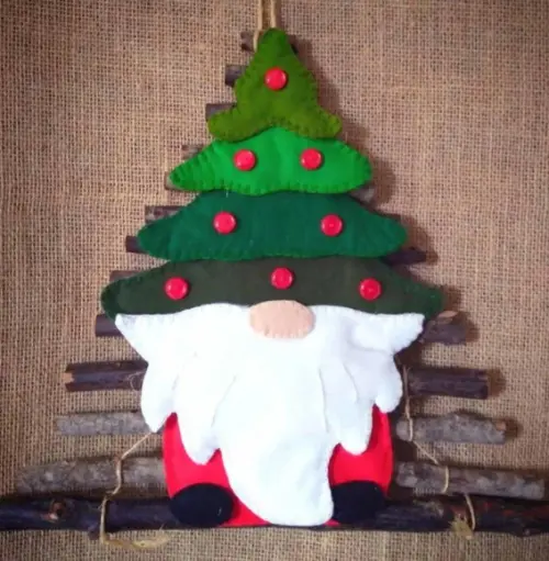 Arvore de Natal de Parede -arvore Gnomo