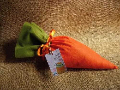 Cenoura Porta Ovo de Páscoa Kit com 3