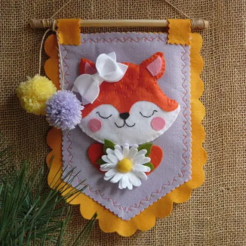 Flâmula Raposinha - Decoração para Quarto Infantil com Nome
