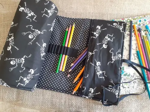 Estojo Rolinho para 72 Peças + Bolso com Ziper