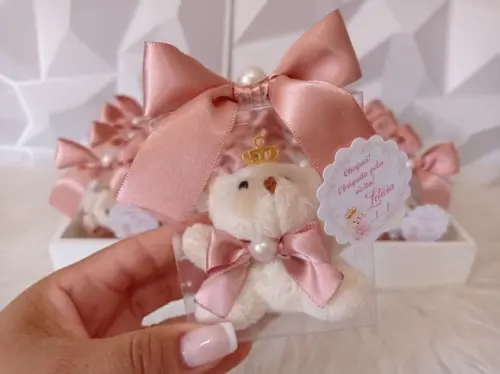 Lembrancinha Maternidade Ursinha Chaveiro Nascimento Menina
