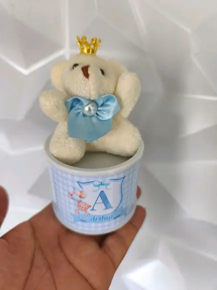Lembrancinha Tubolata Ursinho Maternidade Chá Bebê Menino