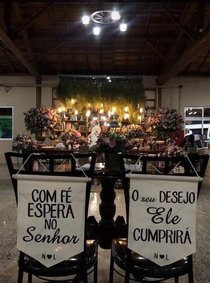 Flâmulas para Cadeira dos Noivos/decorativa