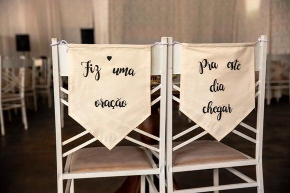 Flâmula para Cadeira dos Noivos/decorativa