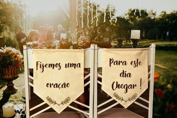Flâmulas para Cadeira dos Noivos/decorativa