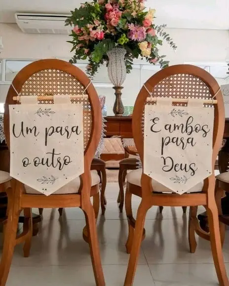 Flâmula para Cadeira dos Noivos/decorativa