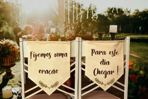 Flâmula para Cadeira dos Noivos/decorativa