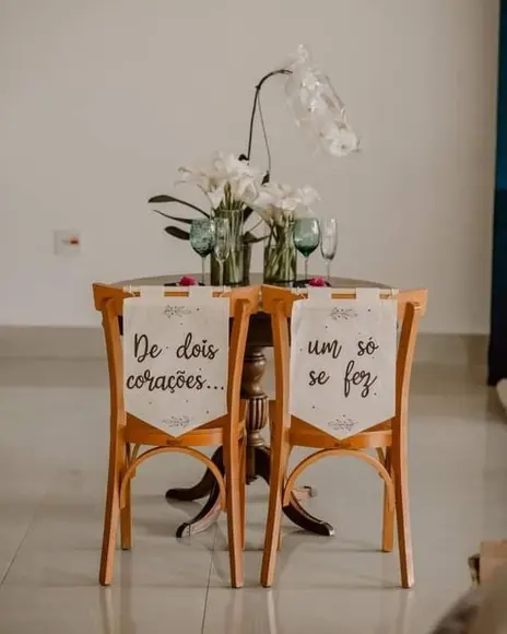 Flâmulas para Cadeira dos Noivos/decorativa