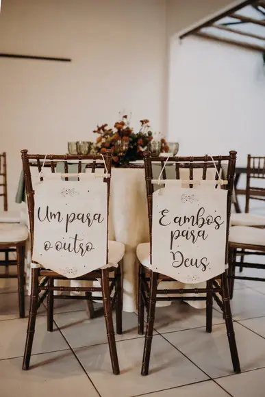 Flâmulas para Cadeira dos Noivos/decorativa