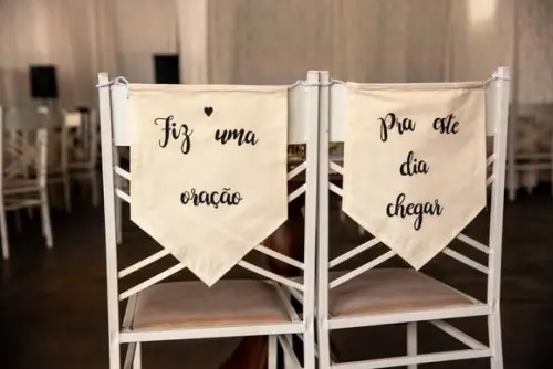 Flâmula para Cadeira dos Noivos/decorativa