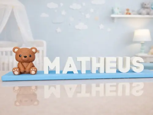 Nome Personalizado + Ursinho | Decoração Quar