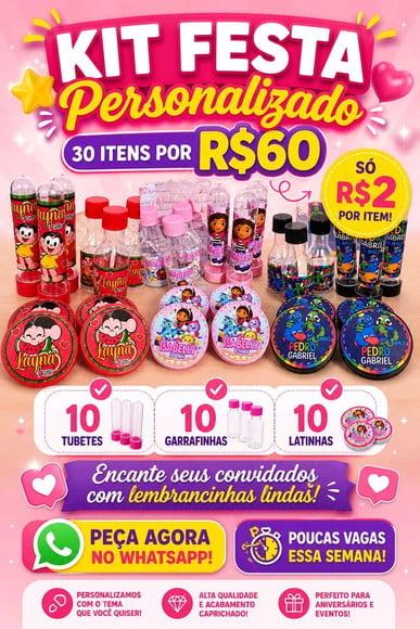 Kit 30 Itens (qualquer Tema)