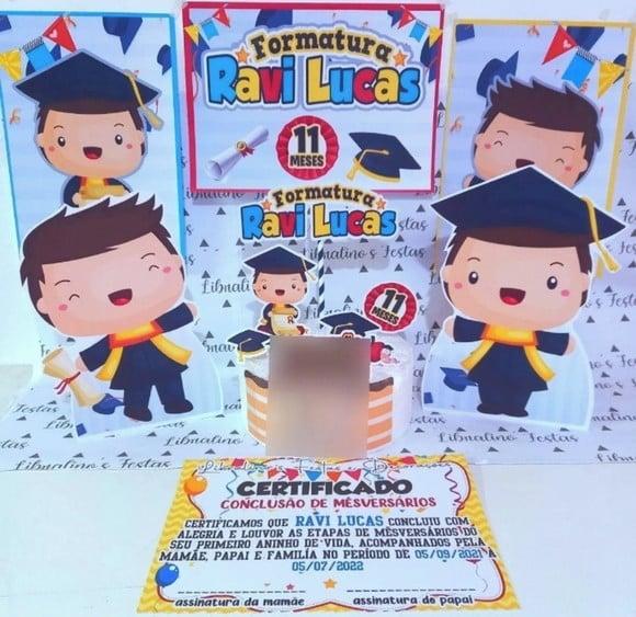 Kit Festa Só Um Bolinho Formatura Menino