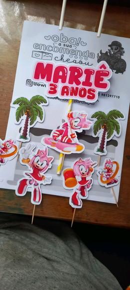 Kit Só Um Bolinho Amy Rose (sonic)
