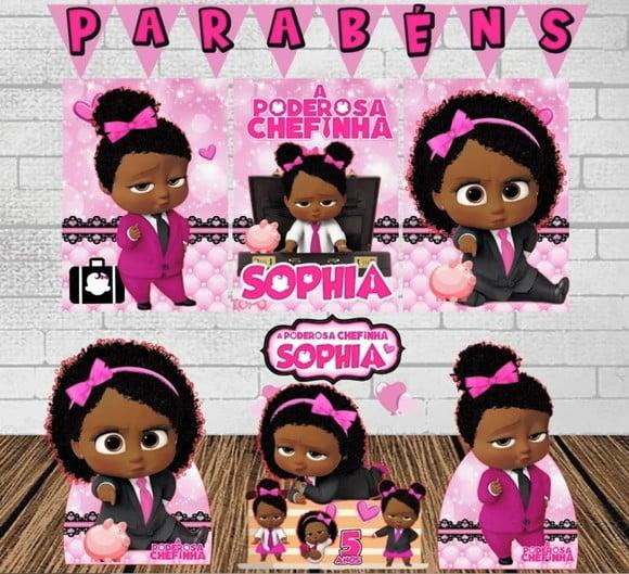Kit Só Um Bolinho Poderosa Chefinha Negra (cabelo Afro)