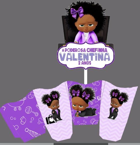 Centro de Mesa Poderosa Chefinha Negra (afro, Lilas)