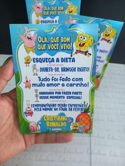Centro de Mesa Recado Bob Esponja