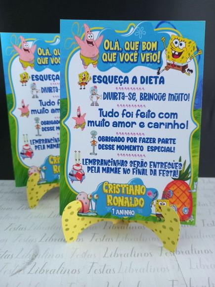Centro de Mesa Recado Bob Esponja