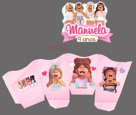 Centro de Mesa Roblox Menina Rosa