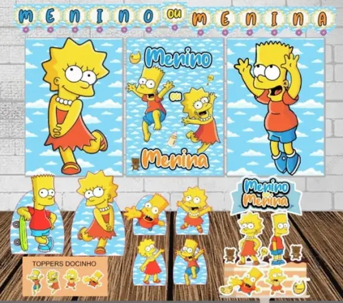 Kit Festa em Casa Lisa e Bart (simpsons)