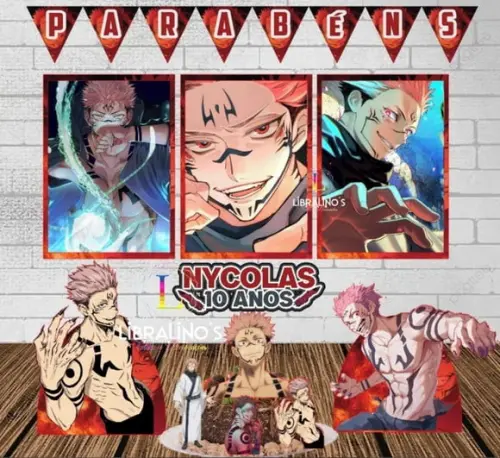 Kit Festa Só Um Bolinho Bolinho Sukuna (jujutsu Kaisen)