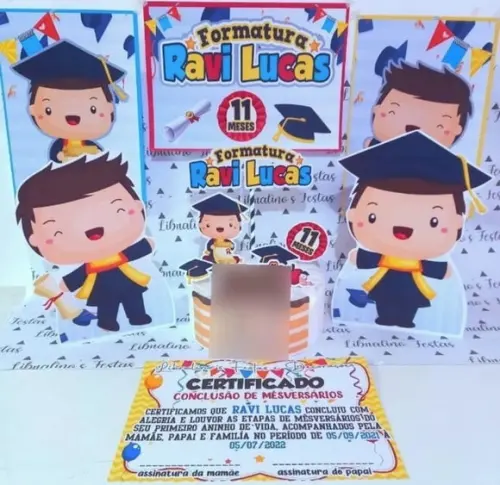 Kit Festa Só Um Bolinho Formatura Menino