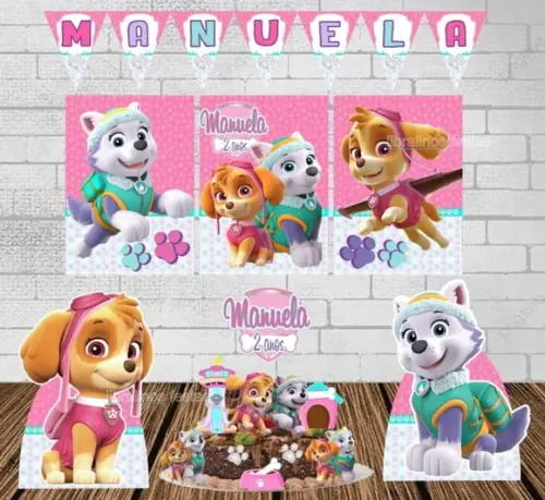 Kit Festa Só Um Bolinho Skye e Everest Patrulha Canina