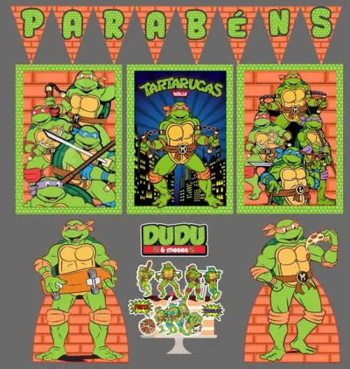 Kit Festa Só Um Bolinho Tartarugas Ninjas (michelangelo)