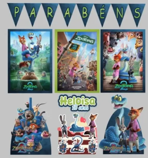 Kit Festa Só Um Bolinho Zootopia 2