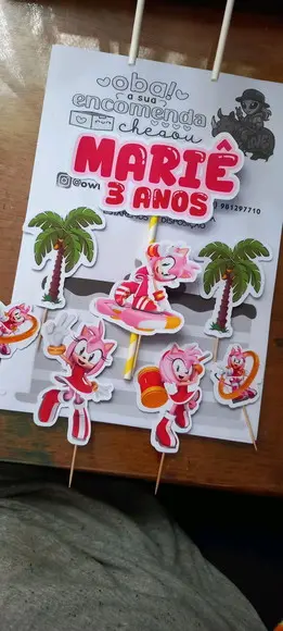 Kit Só Um Bolinho Amy Rose (sonic)