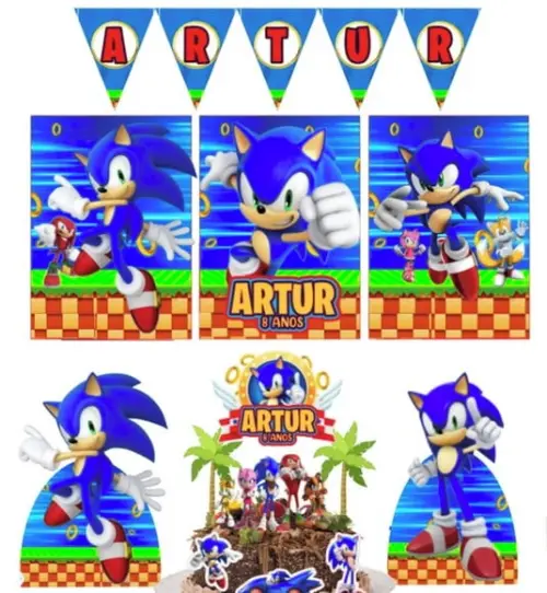 Kit Só Um Bolinho Sonic