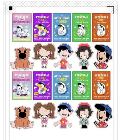 Kit Toppers de Docinho as Aventuras de Mike
