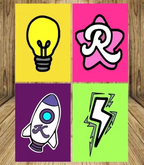 Posters de Parede Elementos Rosa ( 4 un )