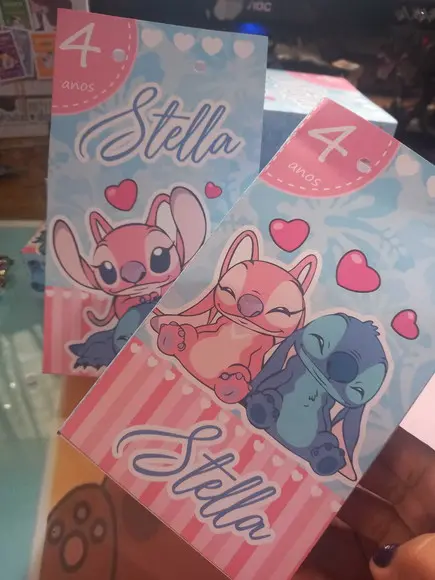 Sacolinha Stitch e Angel